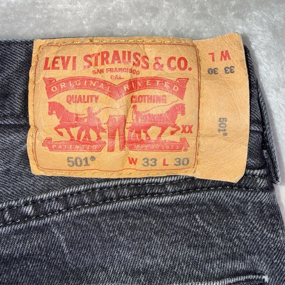 Levis 501XX Jeans Mens 33x30 (Fit32x29) Black Button Fly Denim Pants